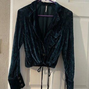 Free People velvet button up shirt/jacket